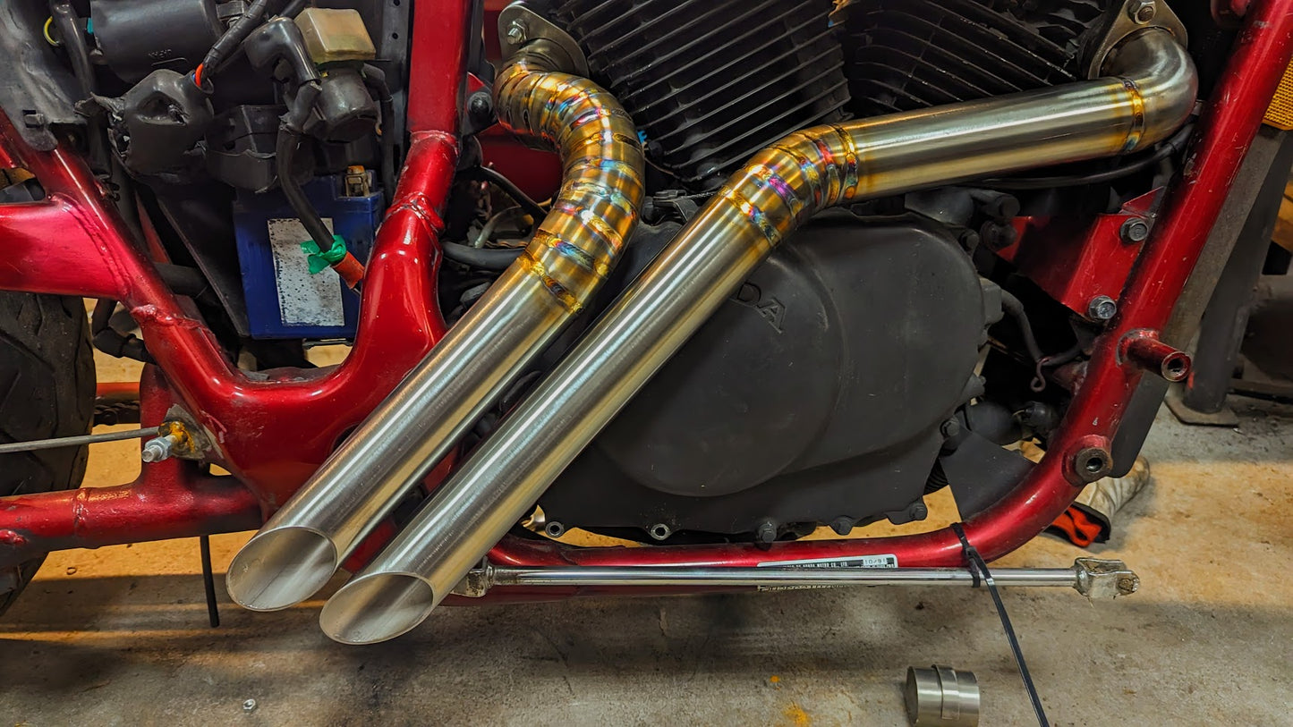 CUSTOM 'BACKDRAFT' EXHAUST for Honda Shadow VT600